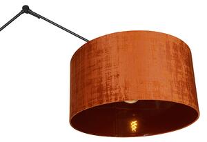 Lampa de podea moderna abajur in negru portocaliu 50 cm - Editor