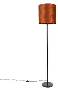 Lampă de podea negru velour nuanță portocaliu 40 cm - Simplo