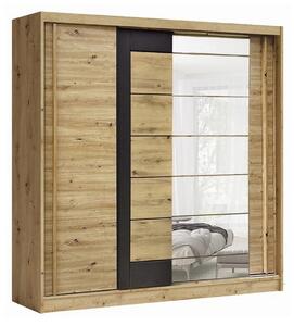 Dulap AVANTGARDE AV4-20, stejar artisan/gri grafit, PAL, cu 2 usi, 200x59x215 cm