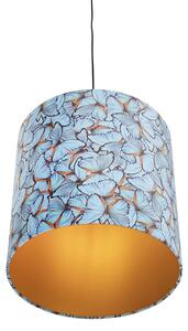 Lampă suspendată cu fluturi din velur, cu aur 40 cm - Combi