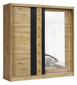 Dulap AVANTGARDE AV1-20, stejar artisan/gri grafit, PAL, cu 2 usi, 200x59x215 cm