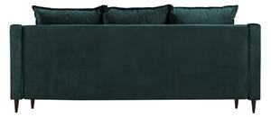 Canapea extensibilă cu husă din catifea și spațiu de depozitare Mazzini Sofas Freesia, 215 cm, albastru verde