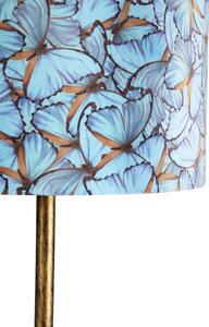 Lampă de podea botanică aurie cu nuanță fluture 40 cm - Simplo