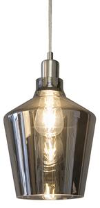 Lampă suspendată Art Deco din sticlă afumată - Penta