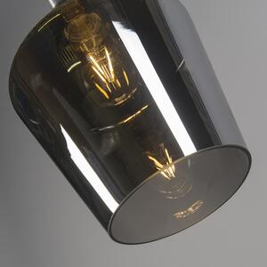 Lampă suspendată Art Deco din sticlă afumată - Penta