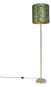Lampă de podea din alamă cu umbră de păun 40 cm - Simplo