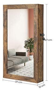 Dulap pentru bijuterii, Songmics, Maro, 67.3x9.7x37.2 cm