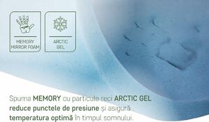 Saltea Argentum Therapy, Memory Arctic Gel, Husa cu ioni de argint, Super Ortopedica, Anatomica, 140x200 cm