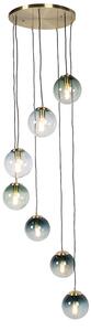 Lampă suspendată Art Deco din alamă cu 7 lumini - Pallon