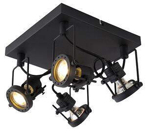 Spot industrial negru cu 4 lumini - Suplux