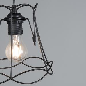 Lampă suspendată retro neagră 20 cm - Granny Frame