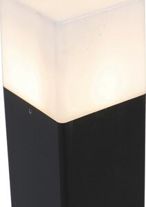 Lampă de exterior, de culoare neagră, cu abajur alb opal 70 cm - Danemarca