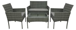 KONDELA Set 4 piese din ratan,pentru grădină, gri, RATANA 2 NEW