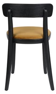 Set 2 scaune cu șezut ocru Dutchbone Brandon, negru