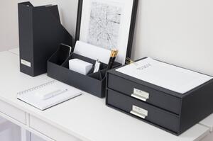 Organizator cu 2 sertare pentru documente Bigso Box of Sweden Birger, 33 x 22,5 cm, gri închis
