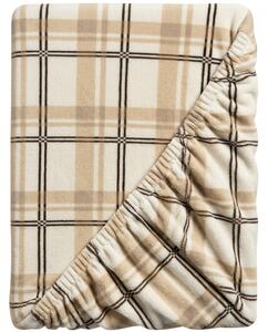Cearsaf Cocolino microplus cu elastic PLAID 160x200 cm crem