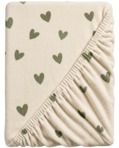 Cearsaf Cocolino microplus cu elastic HEARTINO 160x200 cm crem