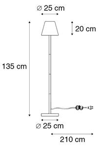 Lampă de exterior negru cu umbră albă IP65 25 cm - Virginia