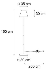 Lampă de podea inteligentă neagră cu abajur alb 35 cm IP65 incl. LED - Virginia