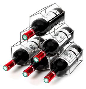 Suport metalic pentru sticle de vin Compactor, gri