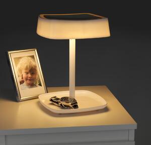 Oglinda cosmetica tactila cu lampa LED din plastic, cablu USB, Ostia Alb, L19xl18xH29 cm