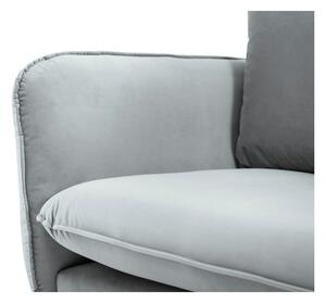 Canapea țesătură catifea Cosmopolitan Design Vienna, 160 cm, gri deschis