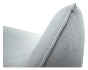 Canapea țesătură catifea Cosmopolitan Design Vienna, 160 cm, gri deschis