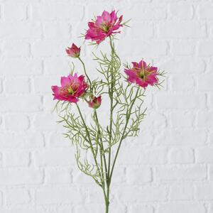 Fir floare artificiala Nigella Roz / Verde, Modele Asortate, H74 cm