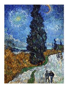 Reproducere tablou Vincent van Gogh - Country Road in Provence by Night, 60 x 45 cm