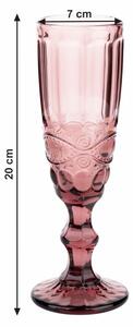 KONDELA Set de pahare de şampanie, 6buc, 150 ml, roz, FREGATA TYPE 4