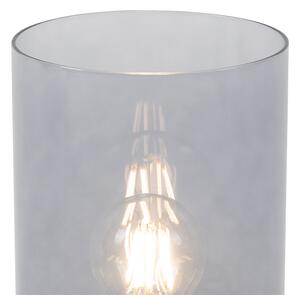 Lampă de masă vintage din alamă cu sticlă fumurie - Vidra