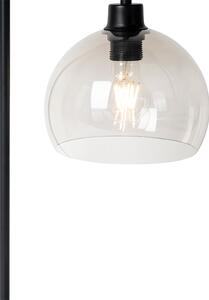 Lampă de masă modernă neagră cu efect de sticlă fum - Maly