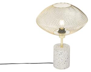 Lampă de masă de design albă cu alamă - Ella