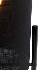 Lampă de masă design negru abajur de in negru - Bogat