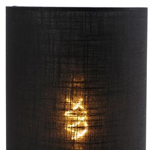 Lampă de masă design negru abajur de in negru - Bogat