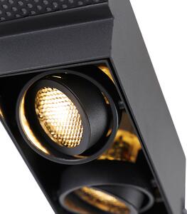 Spot încastrat negru cu 2 lumini rotativ și basculabil Trimless - Oneon Honey