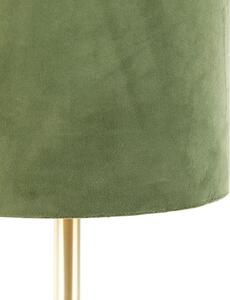 Lampă de masă botanică din alamă cu umbră verde 25 cm - Simplo