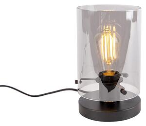 Lampă de masă design negru cu sticlă fum - Dome