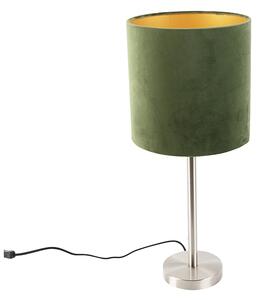 Lampă de masă din oțel cu umbră verde 25 cm - Simplo