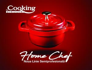 Cratita + capac Home Chef, Heinner Home, 1.2 l, aluminiu turnat, negru/rosu