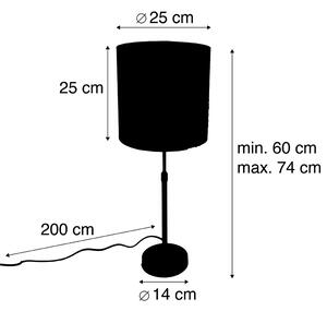 Lampă de masă umbră de catifea neagră maro 25 cm reglabilă - Parte