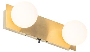 Aplică modernă auriu 28 cm IP44 2 lumini - Cederic