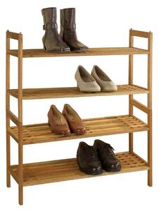 Suport pantofi Norway Brown, Wenko, 6 perechi, 69x40.5x27 cm, lemn de nuc, natur