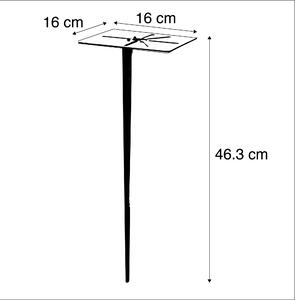 Lampă de exterior în picioare neagră 40 cm cu vârf de pământ și manșon pentru cablu - Charlois