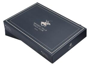 Lenjerie de pat dubla Black & Red, Beverly Hills Polo Club, 4 piese, 240 x 260 cm, 100% bumbac ranforce, rosu/alb/negru