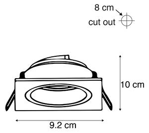 Spot modern încastrat negru 9,3 cm rotativ și basculabil - Chuck