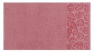 Set 2 prosoape de maini 50x90 cm, 100% bumbac, Saheser, Kısmi Kadife Yaprak, roz coral