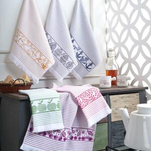 Set 6 prosoape bucatarie, bumbac 100%, 40x60 cm, Saheser, line