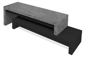 Masă dublă TV TemaHome Cliff, 125 x 20 cm, negru - gri