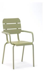 Set 4 scaune de grădină cu cotiere Ezeis Alicante, verde măsliniu